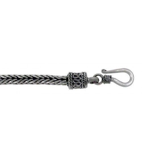 3mm Square Snake Bali Chain, 7" - 24" Length, Sterling Silver